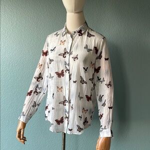 The Kooples cotton/silk lightweight Shirt Butterfly print